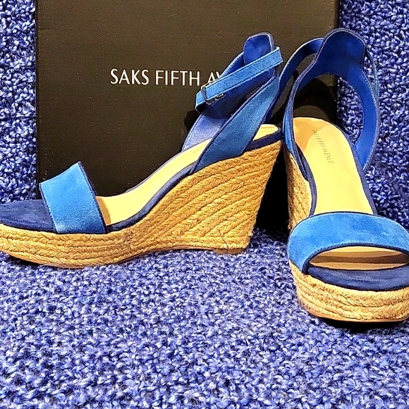 Saks Fifth Avenue | Shoes | Nwt Saks Fifth Avenue Cobalt Blue Wedge Heels |  Poshmark
